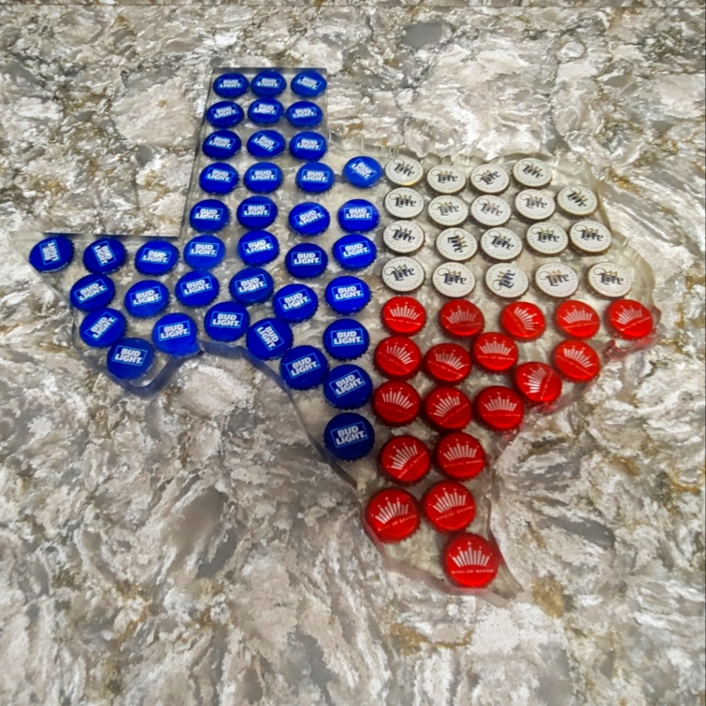 Hanging bottle cap state of Texas